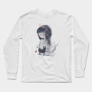 Girl and cat Long Sleeve T-Shirt